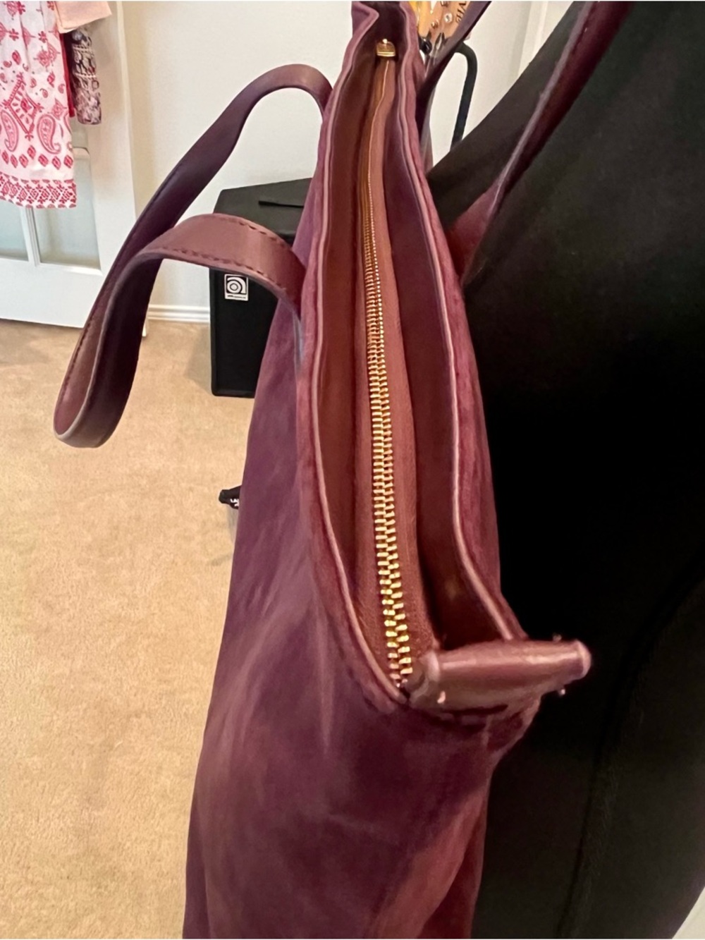 Plum Faux Suede Tote Bag From Rachel Roy - Picture 8 of 10